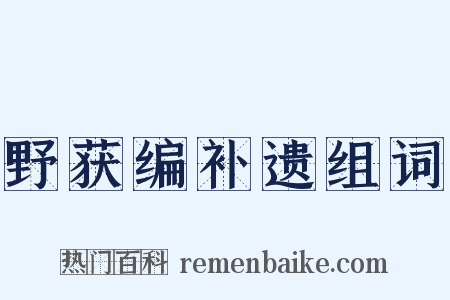 野获编补遗组词是什么意思的图片